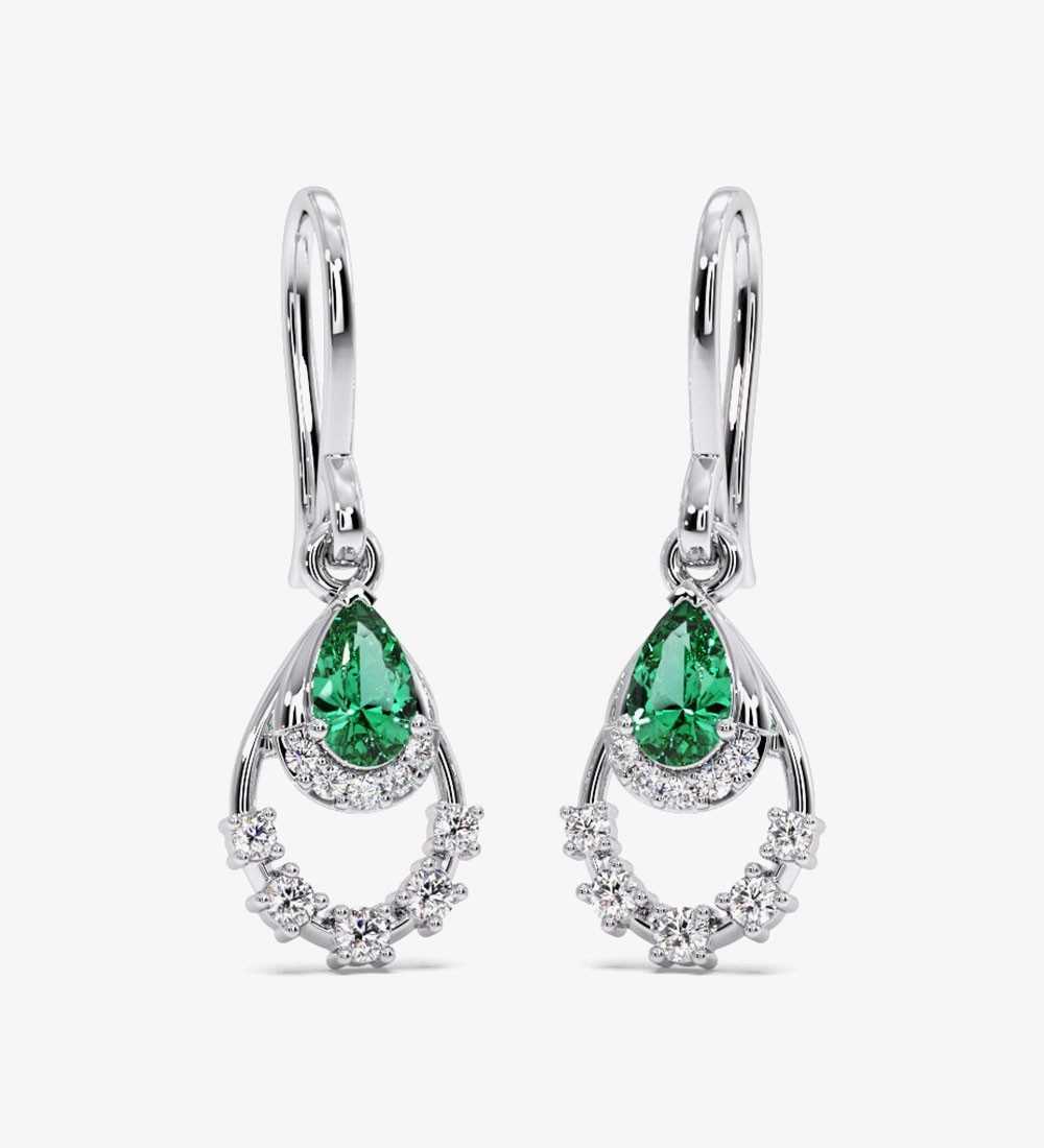 Verdant Splendour Diamond Dangle Earrings