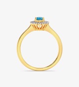 Blue Topaz Diamond Engagement Wedding Ring