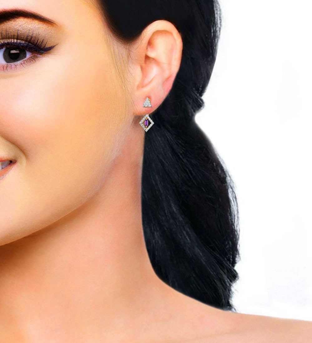 New Aathviha Gold Diamond Stud Earrings