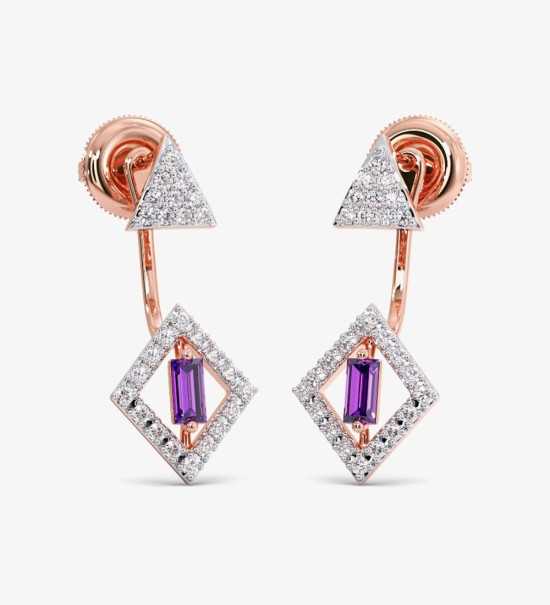 New Aathviha Gold Diamond Stud Earrings