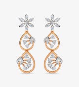 Diamond Trinity Earring Dangler Rose Gold