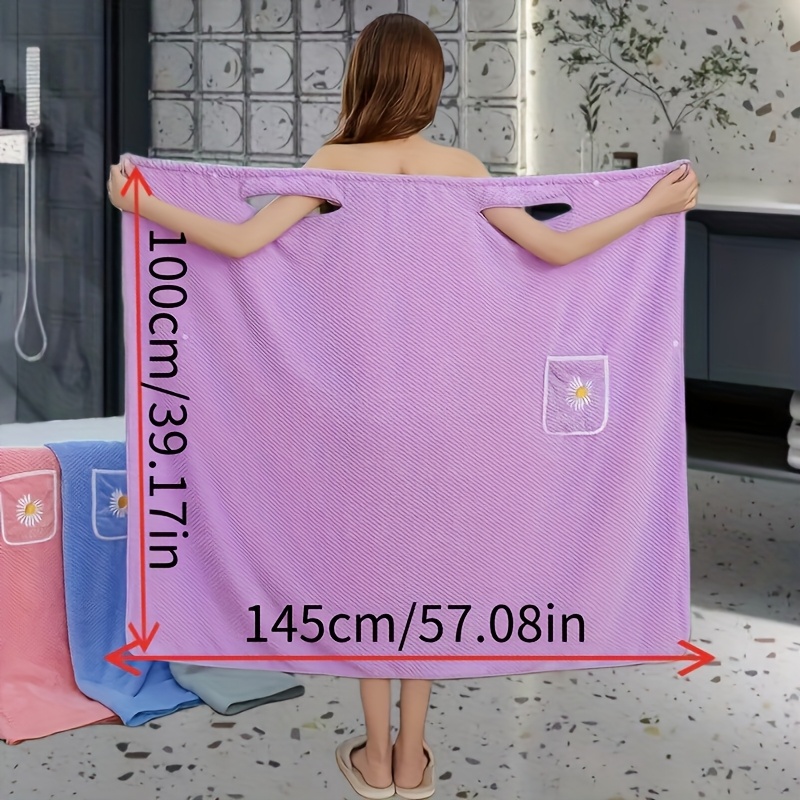 Ultra-Soft Sleeveless Bathrobe with Stylish Pocket Quick-Dry Comfort Gift - Image 4