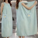Ultra-Soft Sleeveless Bathrobe with Stylish Pocket Quick-Dry Comfort Gift