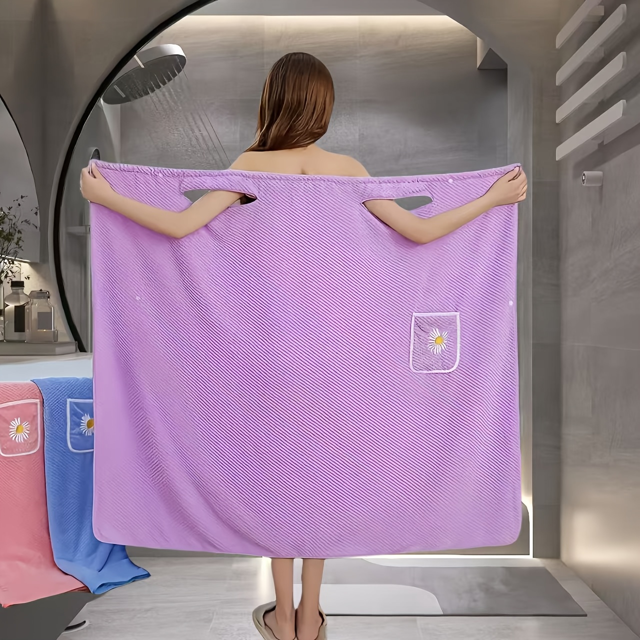 Ultra-Soft Sleeveless Bathrobe with Stylish Pocket Quick-Dry Comfort Gift - Image 6